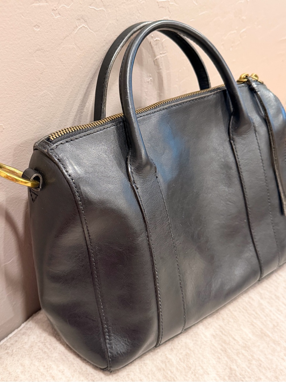 Madewell Black Leather Satchel Bag #401 - Picture 3 of 16